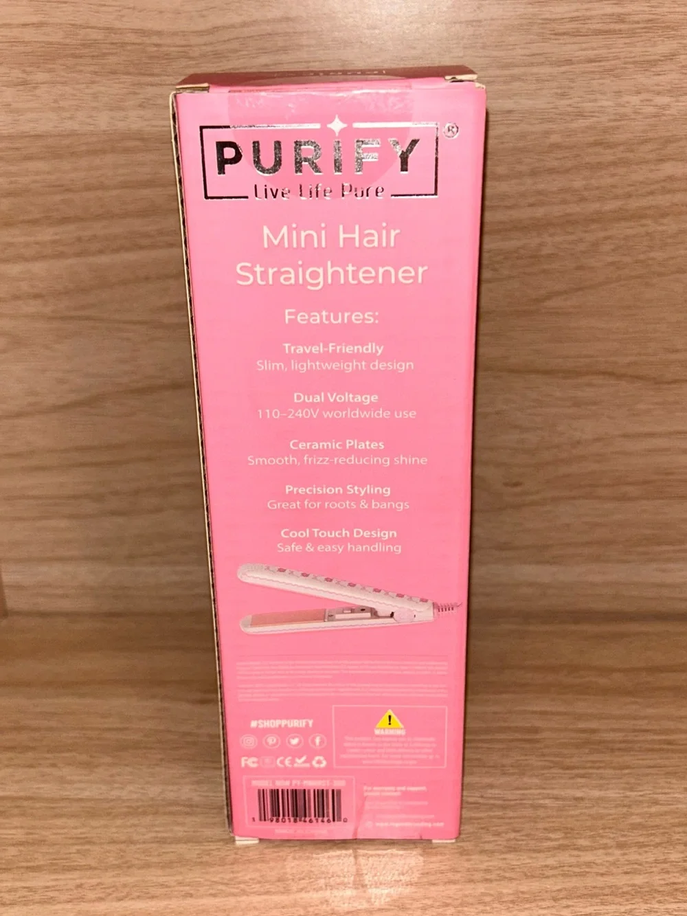 Purify Pink Bow Mini Hair Straightener